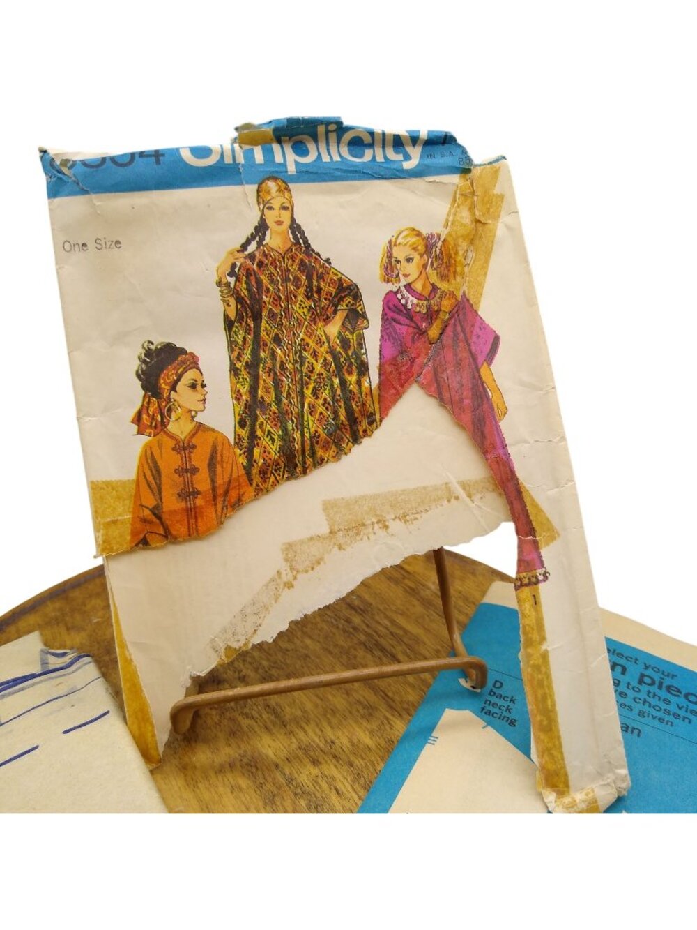 Vintage Sewing PATTERN Simplicity 8354, Womens 1969 Caftan, One Size